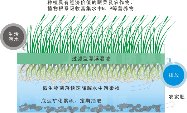 过滤型漂浮湿地污水净化法 过滤型漂浮湿地污水净化法