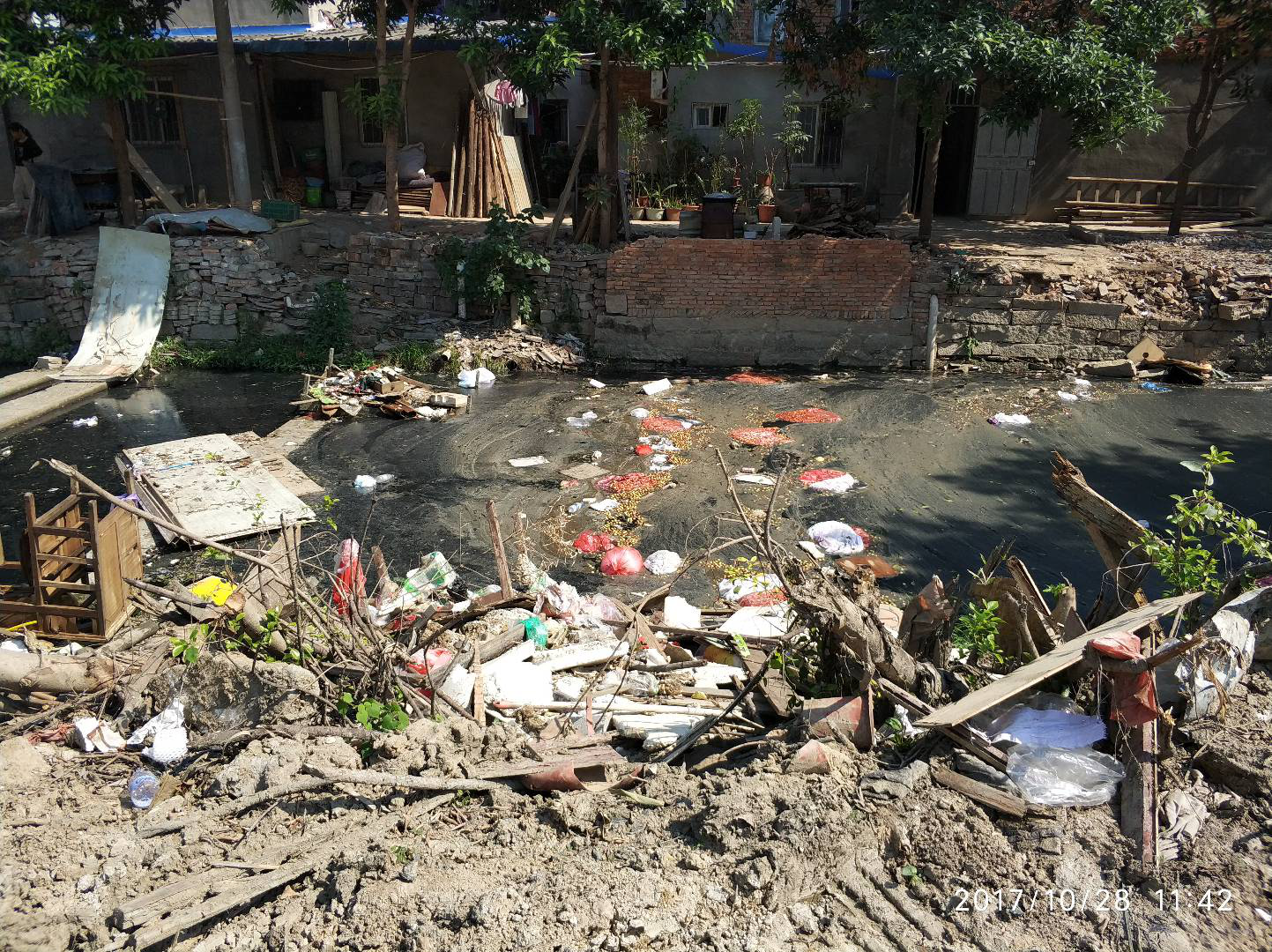 治理前的浦上河水体黑臭严重